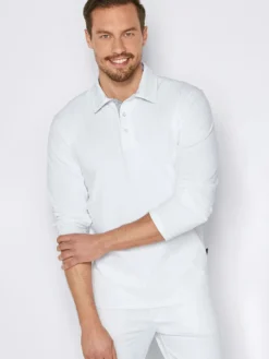 7days Langarmshirt ALGIER mit Kragen, Single Jersey-Herren Langarmshirts