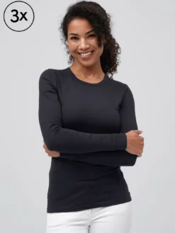 7days angarhirt GENT 3er-Pack-Damen Langarmshirts