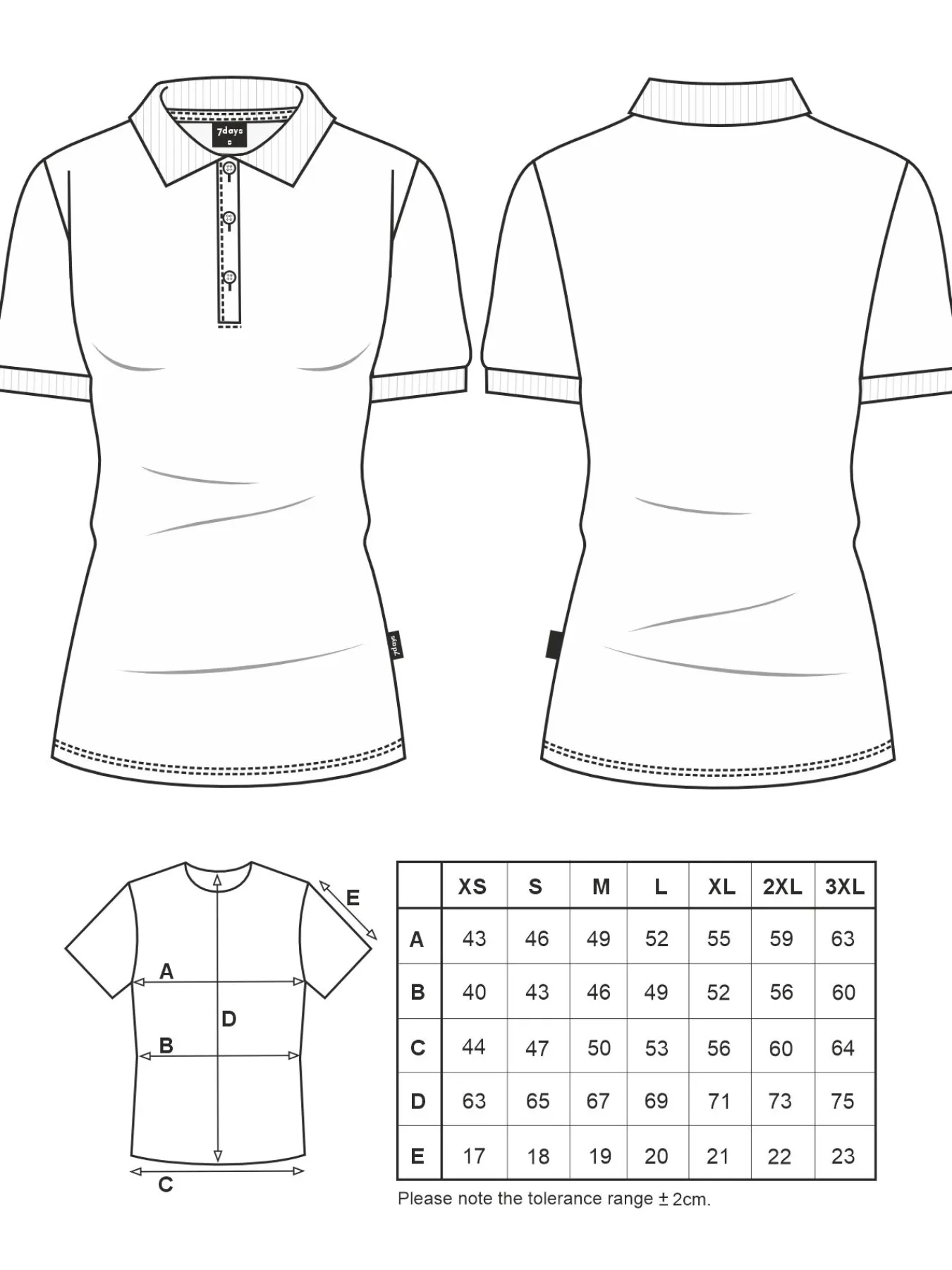 7days Poohirt ARNIA, Piqué - Knopfeite it Kontrat-Damen Shirts & Jacken