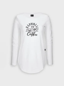 7days hirt it Coffee-Print-Damen Langarmshirts